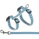 KT25.Trixie Harness with Lead Set - hámszett (kék/szürke) macskák részére (27–45 cm/13mm, 1,20m)
