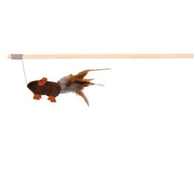   Trixie Playing Rod - játék macskapeca (plüss/tollas egeres) macskák részére (50cm)