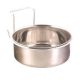 Trixie Bowl with Holder, Stainless Steel - madáretető (fém) kalitkákba (900ml/14cm)