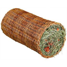   Wicker Tunnel with Hay - Bújócső (vesszőből font) szénával rágcsálók részére (15x30cm)