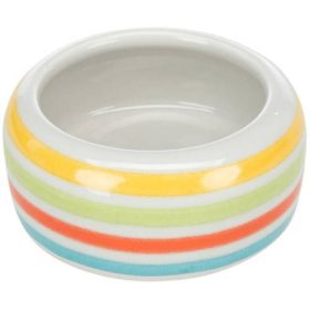   Trixie Ceramic Bowl - kerámia tál (fehér,csíkos) rágcsálók részére (50ml /8cm)