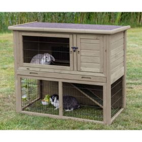   KT25. Trixie Small Animal Hutch with Enclosure - kültéri ház (szürke-zöld) rágcsálók részére  (116x97x63cm)