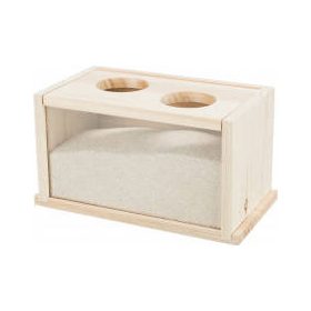   Trixie Sand Bath with platform -homok fürdető egérnek/hörcsögnek, (fa) 22x12x22 cm
