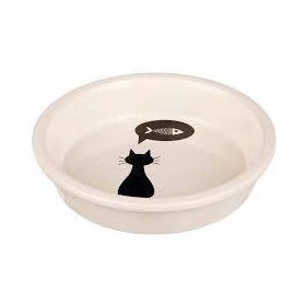   Trixie Ceramic Bowl - kerámia tál (fehér, mintás)  macskák részére (0,25l /13cm)