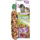 Versele-Laga Crispy Sticks Rabbits Chichilla Dupla rúd (erdei gyümölcs) - kiegészítő eleség nyulak és Csincsilla részére (110g)