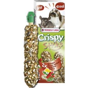   Versele-Laga Crispy Sticks Rabbits, Guinea Pigs Dupla rúd (gyógynövény) - kiegészítő eleség nyulak és tengerimalacok részére (110g)