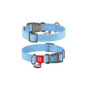   WAUDOG nyakörv, QR kódos, műanyag csattal,újrahasznosított pamutból ( 20mm, 24-40cm) kék