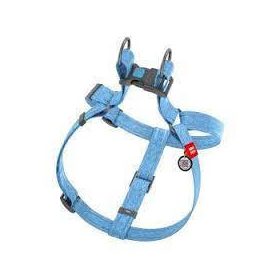   WAUDOG Re-Cotton Harness (S) - hám újrahasznosított pamutból (QR kódos, fényvisszaverő csíkkal, világoskék) kutyák részére (40-55cm/15mm)