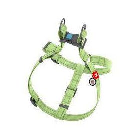   WAUDOG(S)-hám újrahasznosított pamutból (QR kódos, fényvisszaverő csíkkal, világoszöld) kutyák részére (40-55cm/15mm)