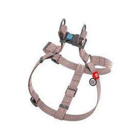   WAUDOG (S)-hám újrahasznosított pamutból (QR kódos, fényvisszaverő csíkkal, barna) kutyák részére (40-55cm/15mm)