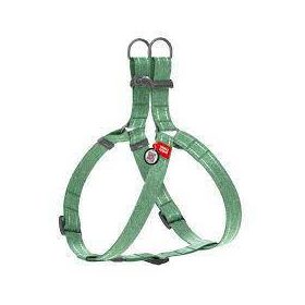   WAUDOG Re-Cotton Harness (M) - hám újrahasznosított pamutból (QR kódos, fényvisszaverő csíkkal,zöld ) kutyák részére (50-80cm/20mm)