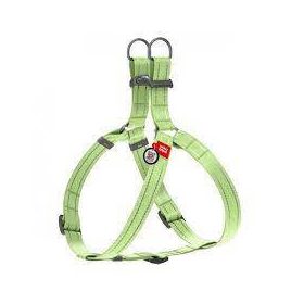   WAUDOG (M)-hám újrahasznosított pamutból (QR kódos, fényvisszaverő csíkkal, világoszöld ) kutyák részére (50-80cm/20mm)