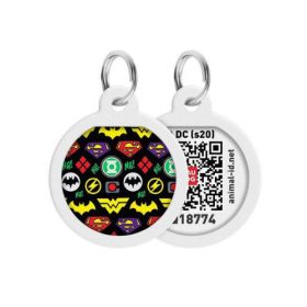   WAUDOG Smart ID QR - biléta ("szuperhősök" minta, QR kód) kisállatok részére (25mm)