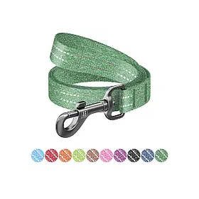   WAUDOG Re-cotton, Reflective Dog Leash (M) - póráz, újrahasznosított pamutból (zöld, fényvisszaverő csíkkal) kutyák részére (20mm/150cm)