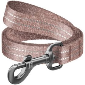   WAUDOG Re-cotton, Reflective Dog Leash (L-XXL) - póráz, újrahasznosított pamutból (barna, fényvisszaverő csíkkal) kutyák részére (25mm/150cm)