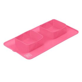   WAUDOG Silicone Bowl Set - dupla, összecsukható, szilikon tál (pink) utazáshoz, sétához kutyák részére (38,5x23x5cm)